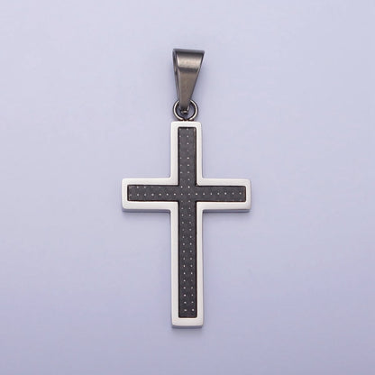 Stainless Steel Black Latin Cross Religious 44mm Pendant in Gold &amp; Silver J-570 J-574