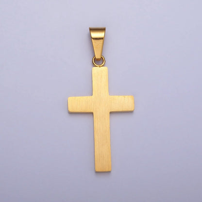 Stainless Steel Black Latin Cross Religious 44mm Pendant in Gold &amp; Silver J-570 J-574