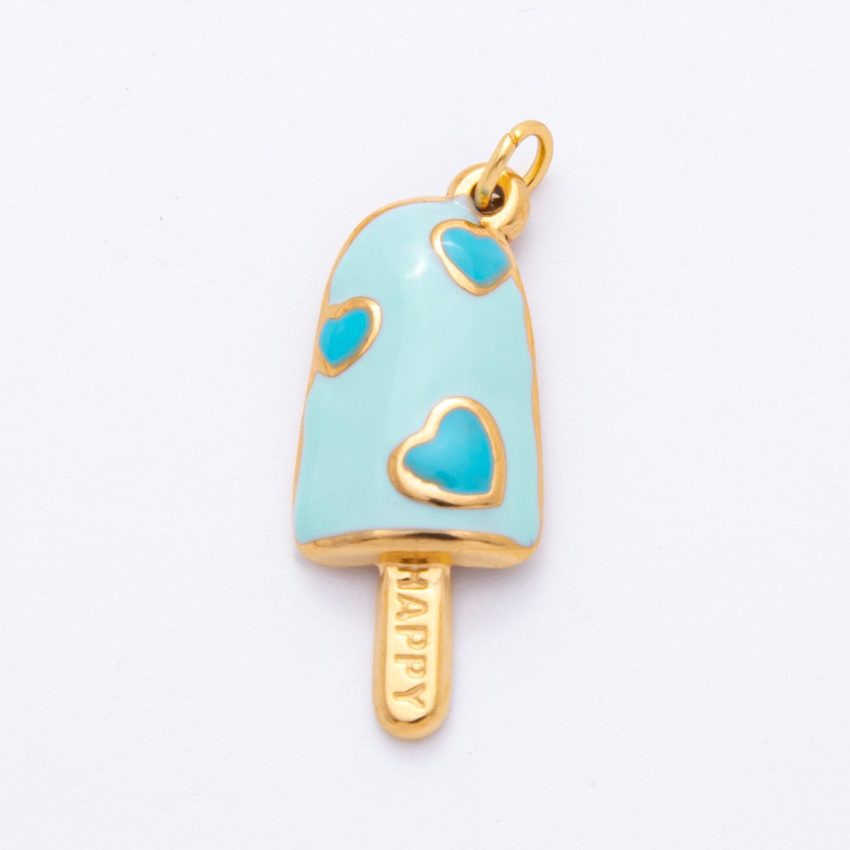 Stainless Steel Blue, Pink, Purple, Multicolor Enamel Popsicle Ice Cream Charm | J448 J452