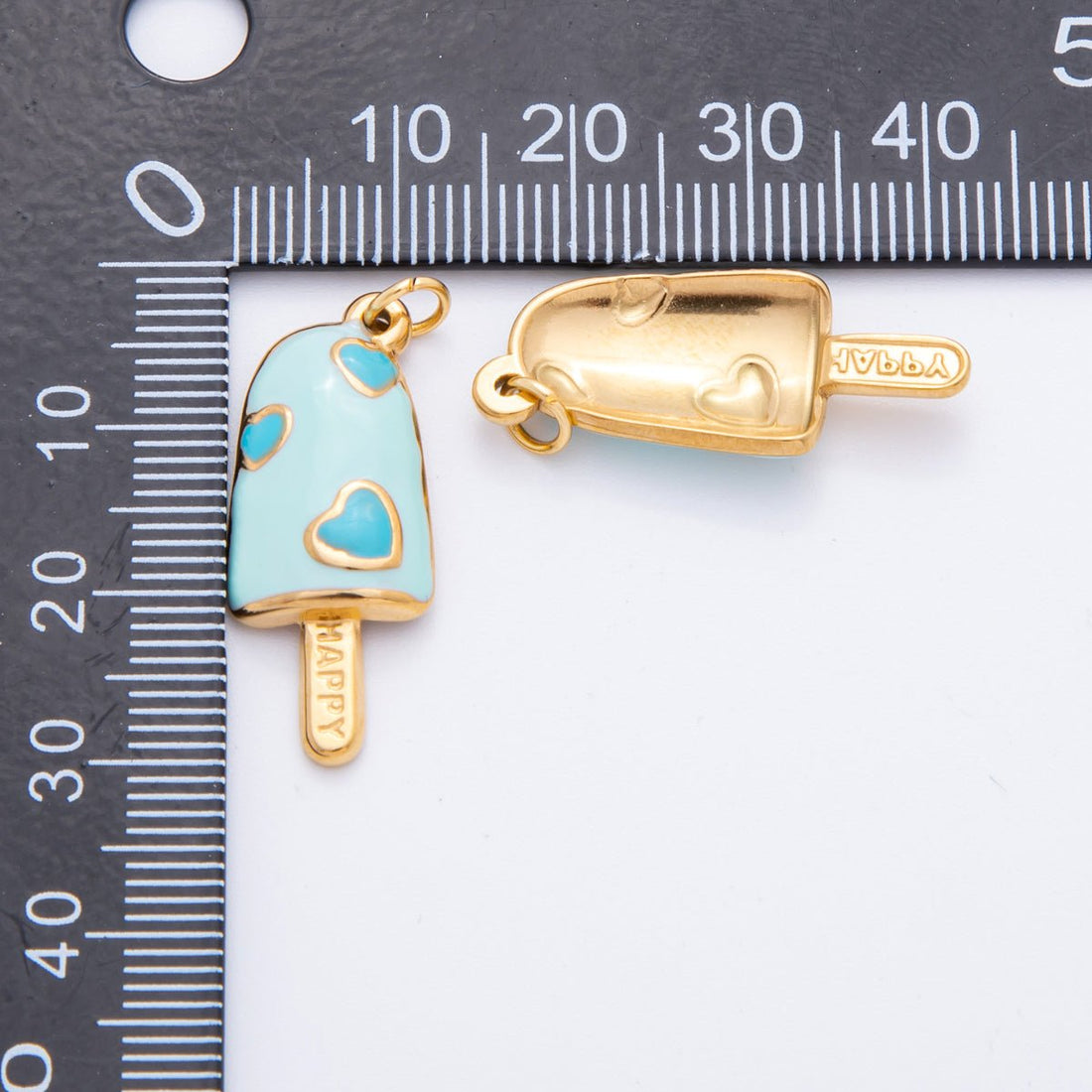 Stainless Steel Blue, Pink, Purple, Multicolor Enamel Popsicle Ice Cream Charm | J448 J452