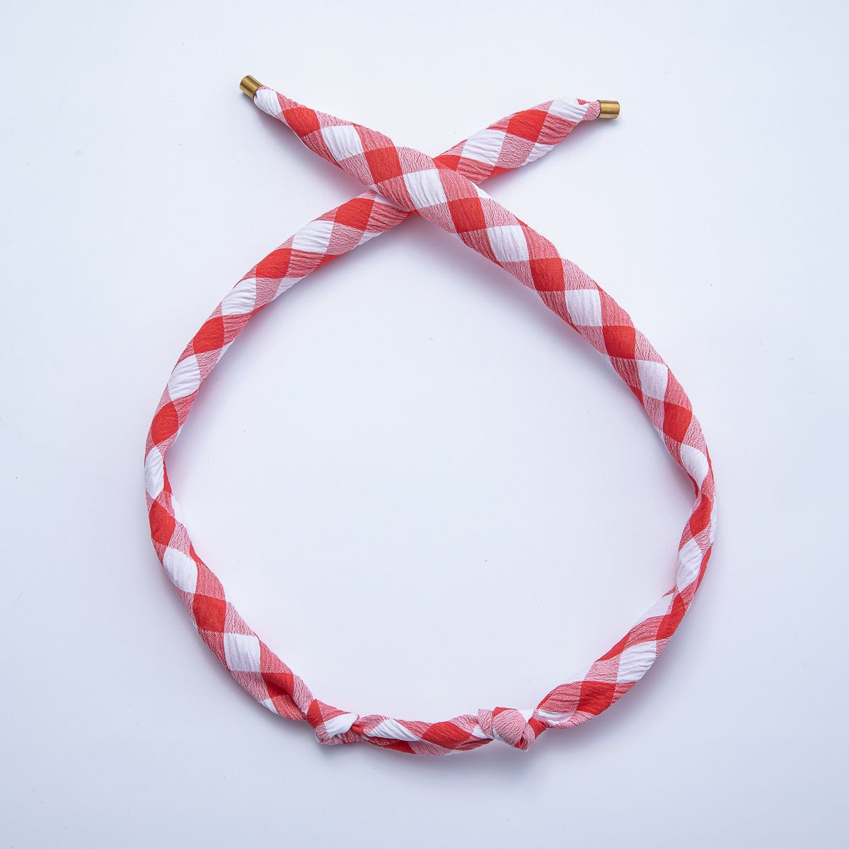 Stainless Steel Blue, Red, Black Knotted Gingham Vintage Bandana Scarf Necklace | WA-1279 ~ WA-1374