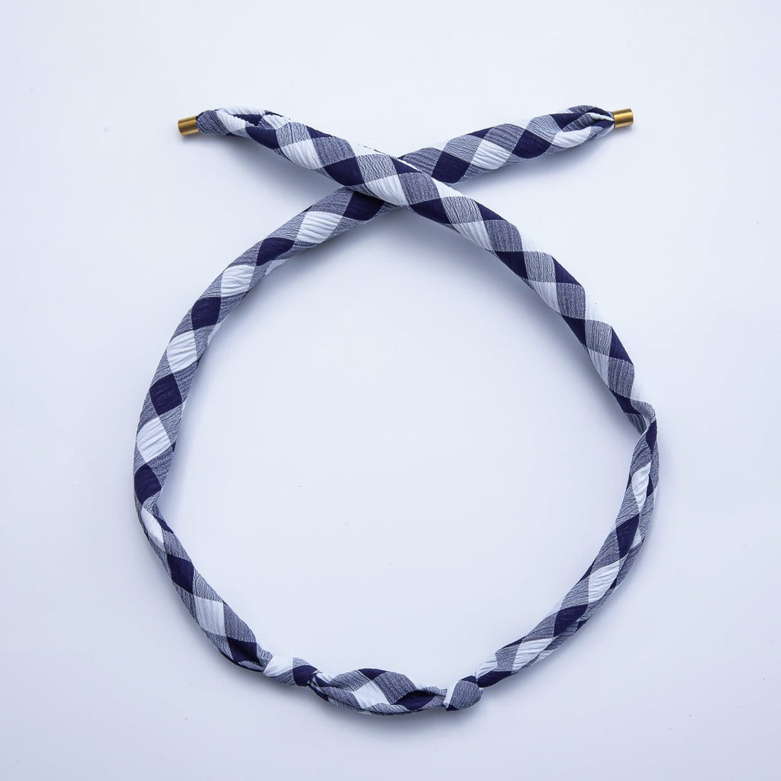 Stainless Steel Blue, Red, Black Knotted Gingham Vintage Bandana Scarf Necklace | WA-1279 ~ WA-1374