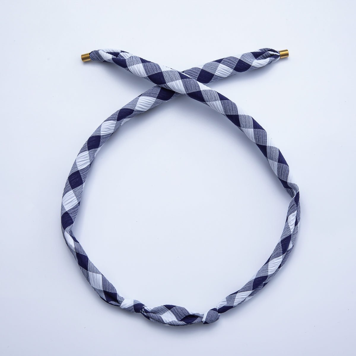 Stainless Steel Blue, Red, Black Knotted Gingham Vintage Bandana Scarf Necklace | WA-1279 ~ WA-1374