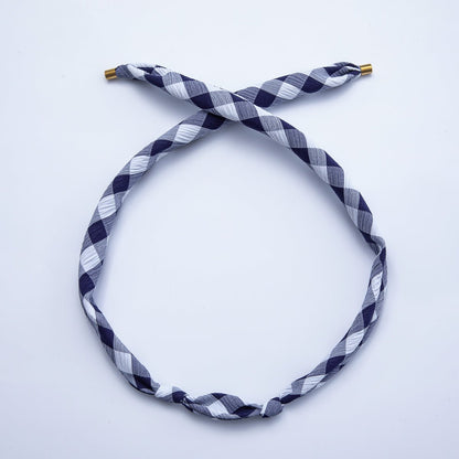 Stainless Steel Blue, Red, Black Knotted Gingham Vintage Bandana Scarf Necklace | WA-1279 ~ WA-1374
