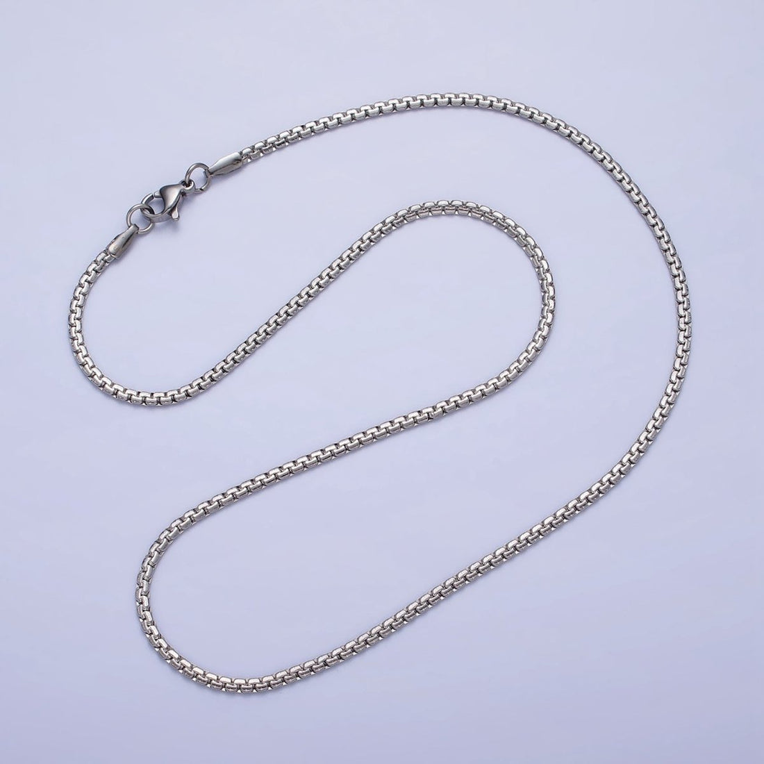 Stainless Steel Box Boston Chain Necklace 2mm Thick Gold Box Chain 17.7 inches, 19.6 inches for Jewelry Making | WA-1700 WA-1705 Clearance Pricing