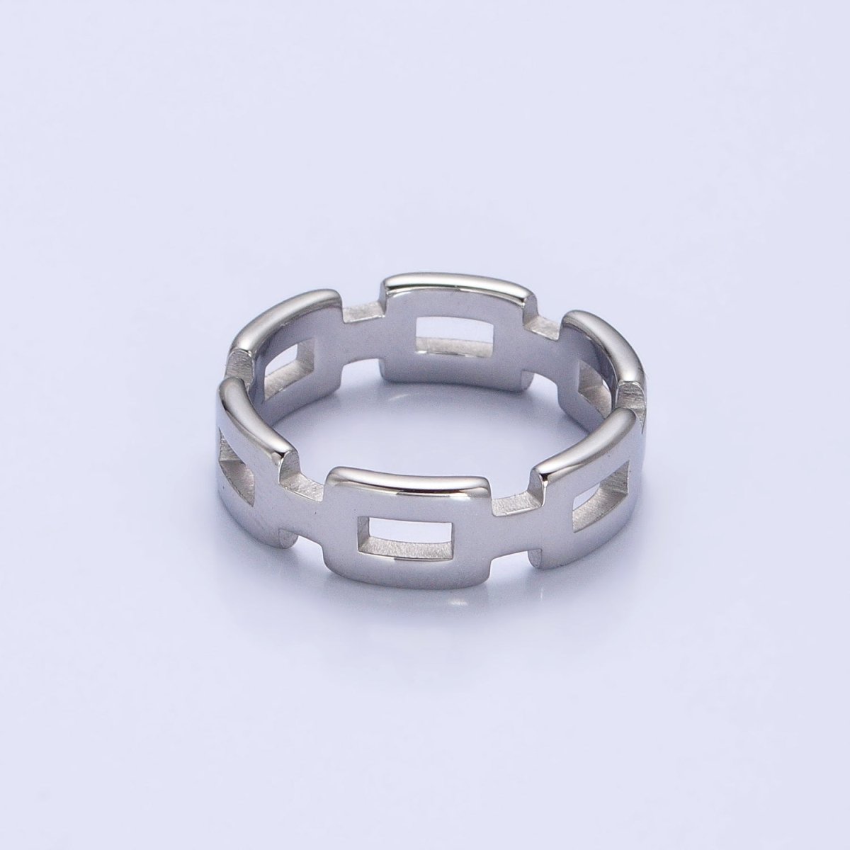 Stainless Steel Boxy Cable Chain Link Ring in Gold &amp; Silver | O-1657~O-1664