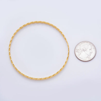 Gold Stainless Steel Braided Weave Round Bangle Layer Bracelet | WA-3467