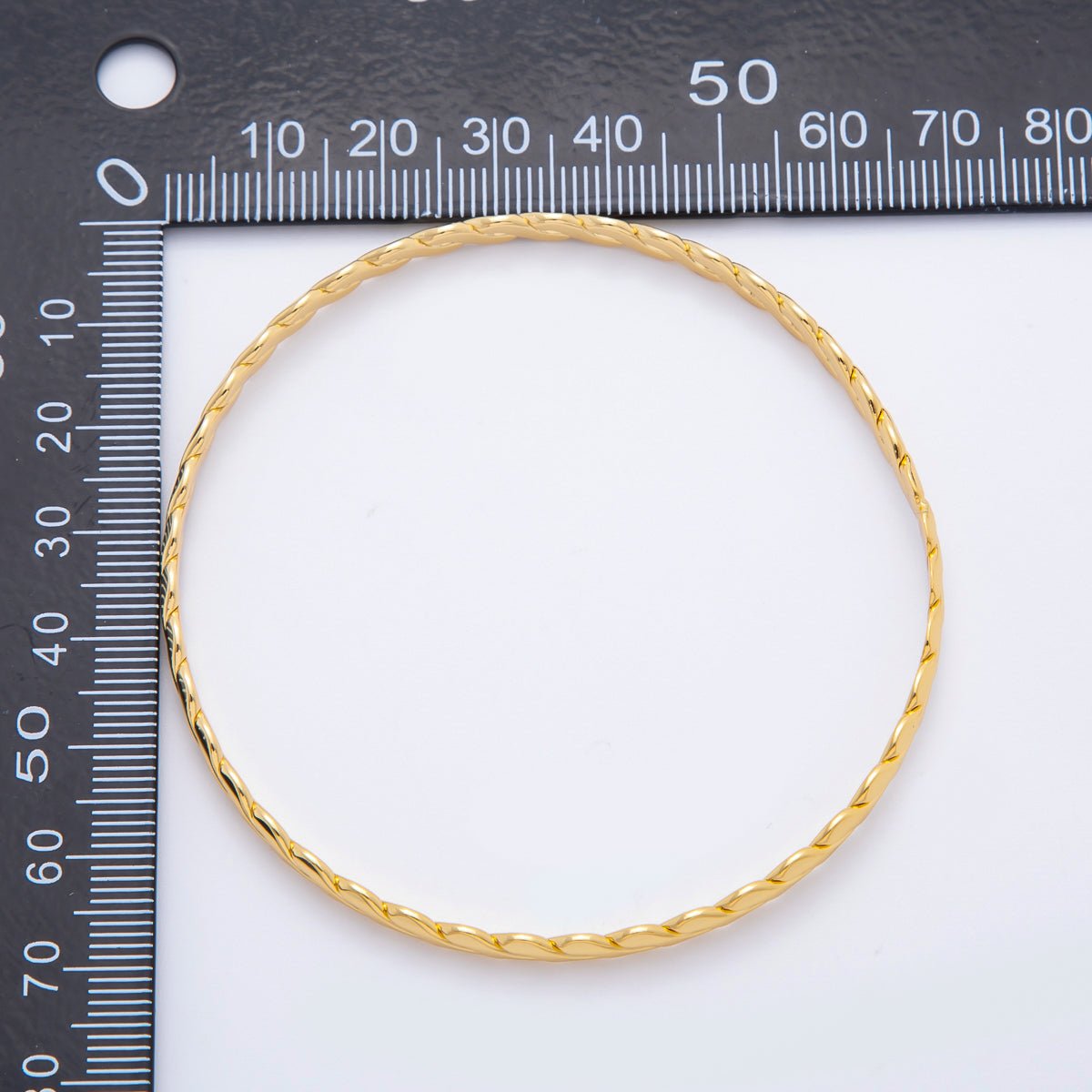 Gold Stainless Steel Braided Weave Round Bangle Layer Bracelet | WA-3467