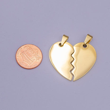 Stainless Steel Breakable Heart Couple&
