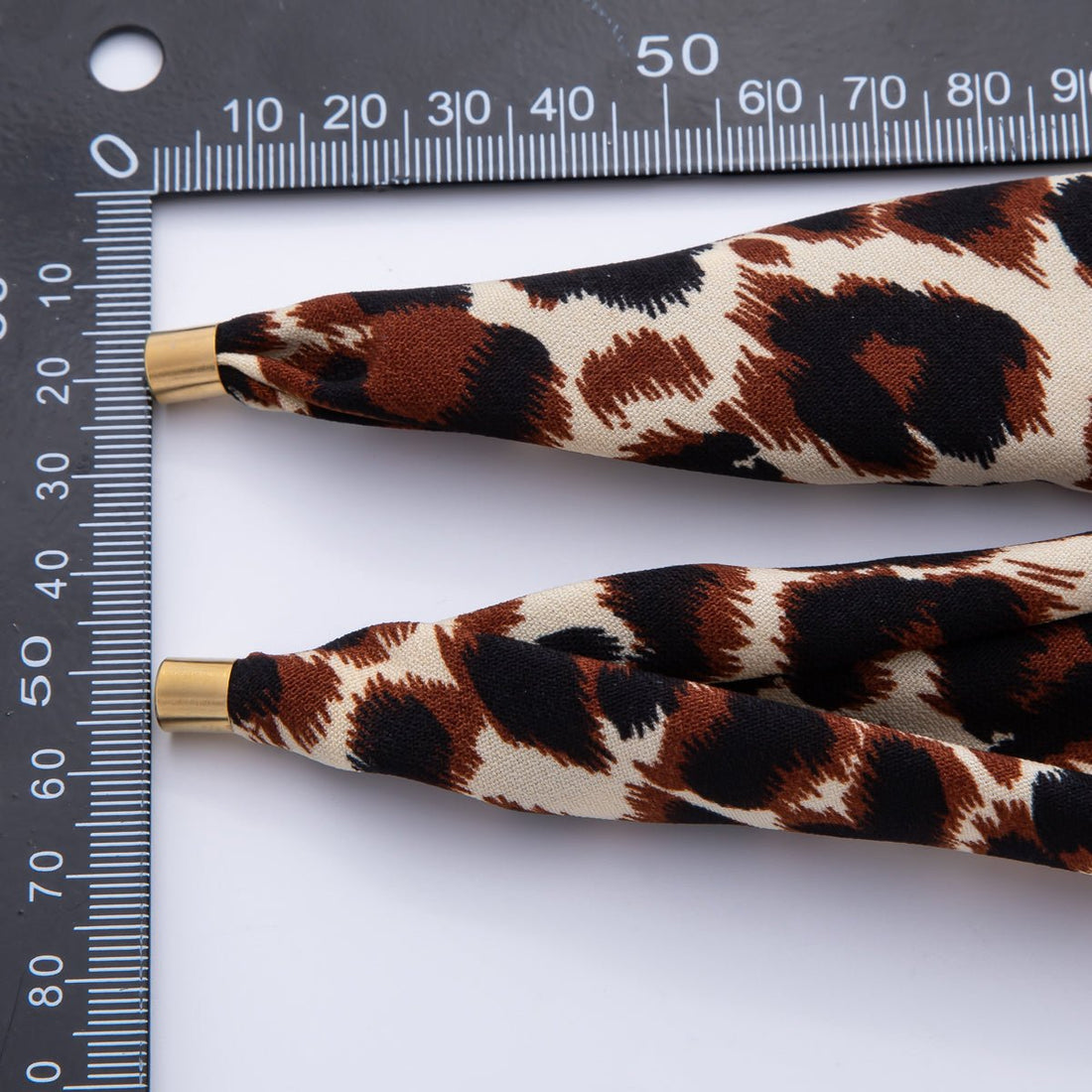Stainless Steel Brown Black Cheetah Leopard Print Soft Faux Silk Bandana Scarf Necklace | WA-976 ~ WA-987
