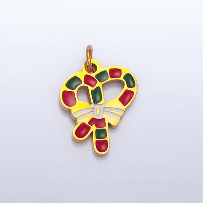 Stainless Steel Candy Cane Christmas Sweets Holiday Charm | P1308
