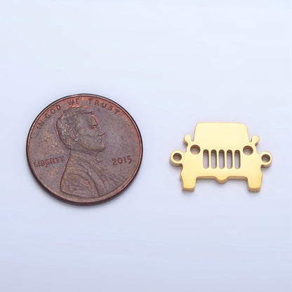 Stainless Steel Car Vehicle Charm Connector in Gold &amp; Silver | G-464