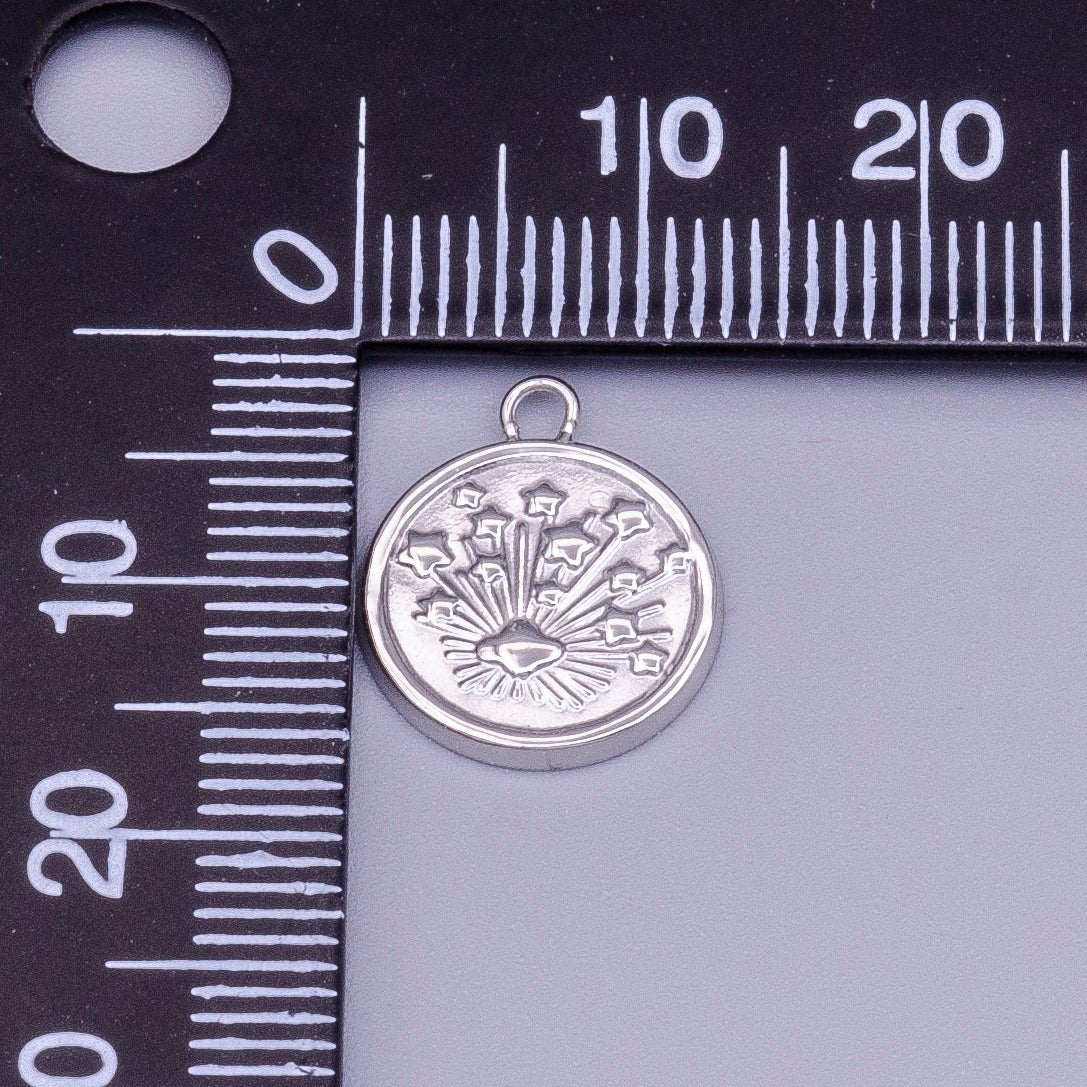 Stainless Steel Celestial Galaxy Space Stamped 13mm Round Charm in Silver &amp; Gold | P-912