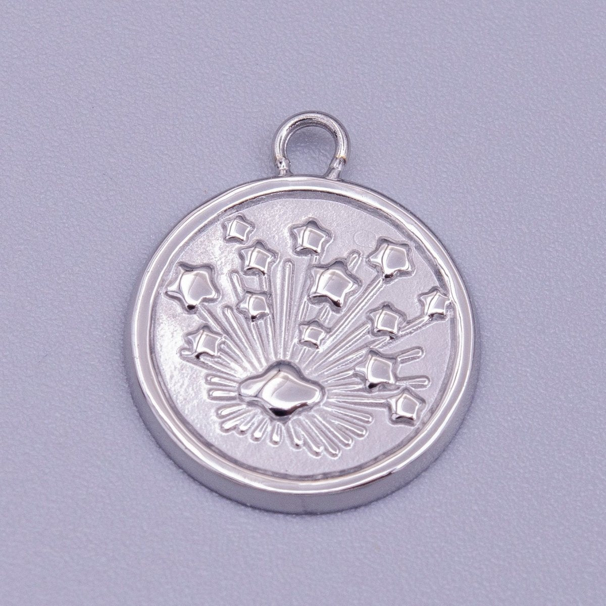 Stainless Steel Celestial Galaxy Space Stamped 13mm Round Charm in Silver &amp; Gold | P-912