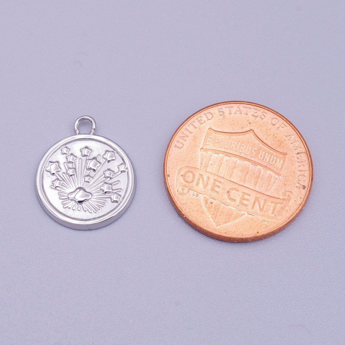 Stainless Steel Celestial Galaxy Space Stamped 13mm Round Charm in Silver &amp; Gold | P-912