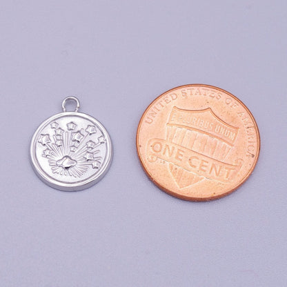 Stainless Steel Celestial Galaxy Space Stamped 13mm Round Charm in Silver &amp; Gold | P-912