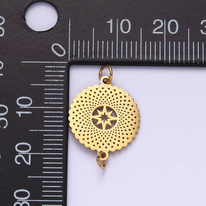 Stainless Steel Celestial North Star Artisan Open Round Connector | P1353