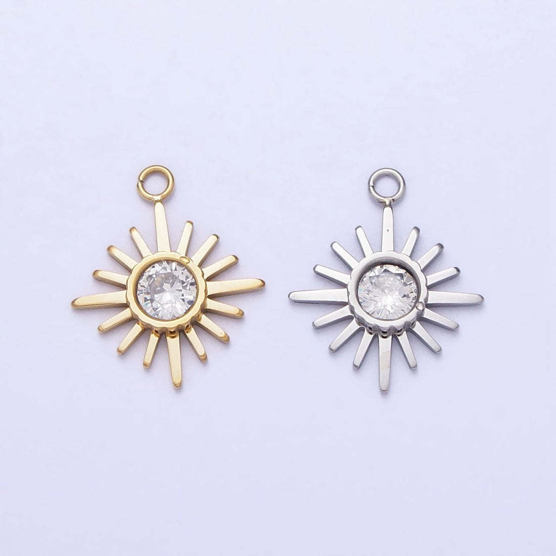 Stainless Steel Celestial North Star Clear CZ Add-On Charm in Gold &amp; Silver | P-892