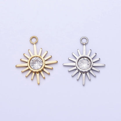 Stainless Steel Celestial North Star Clear CZ Add-On Charm in Gold &amp; Silver | P-892