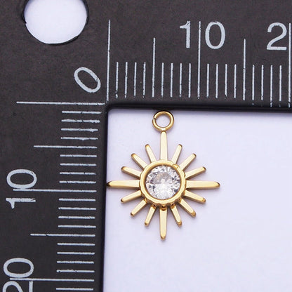 Stainless Steel Celestial North Star Clear CZ Add-On Charm in Gold &amp; Silver | P-892