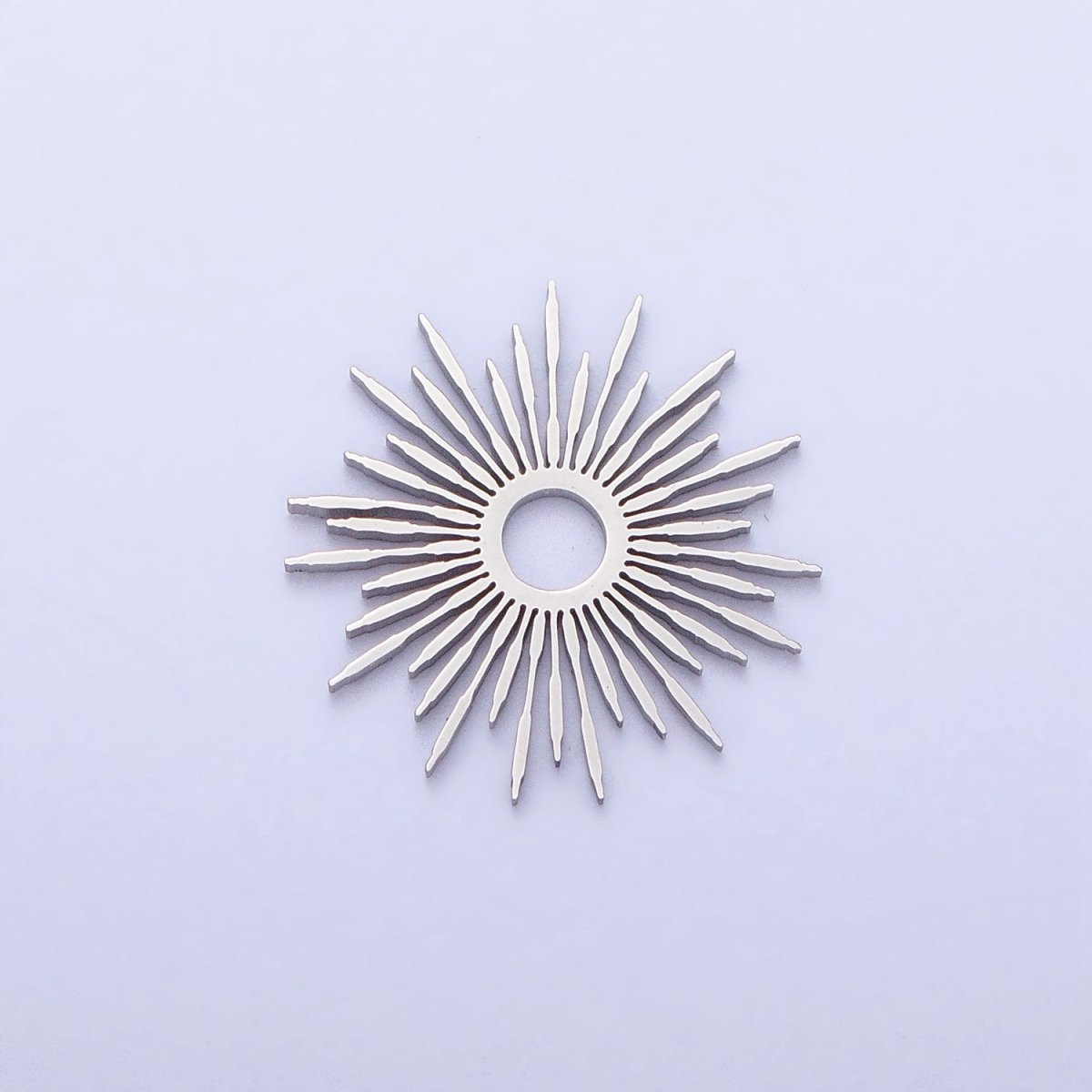 Stainless Steel Celestial Shining Sun Star Ray Beam Charm in Gold &amp; Silver | P-896