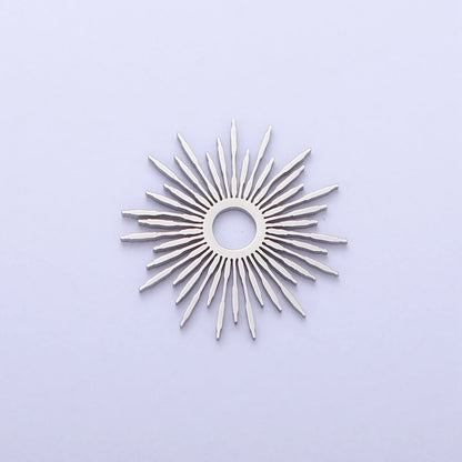 Stainless Steel Celestial Shining Sun Star Ray Beam Charm in Gold &amp; Silver | P-896
