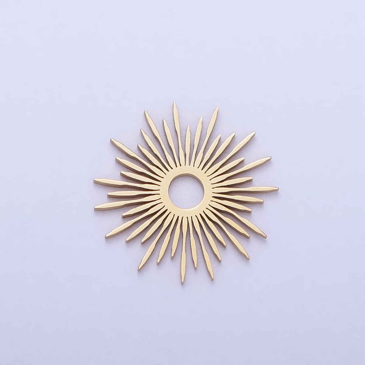 Stainless Steel Celestial Shining Sun Star Ray Beam Charm in Gold &amp; Silver | P-896