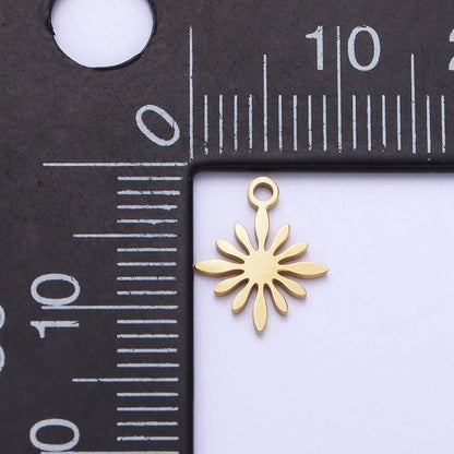 Stainless Steel Celestial Star Sun Flower Add-On Charm in Gold &amp; Silver | P-905