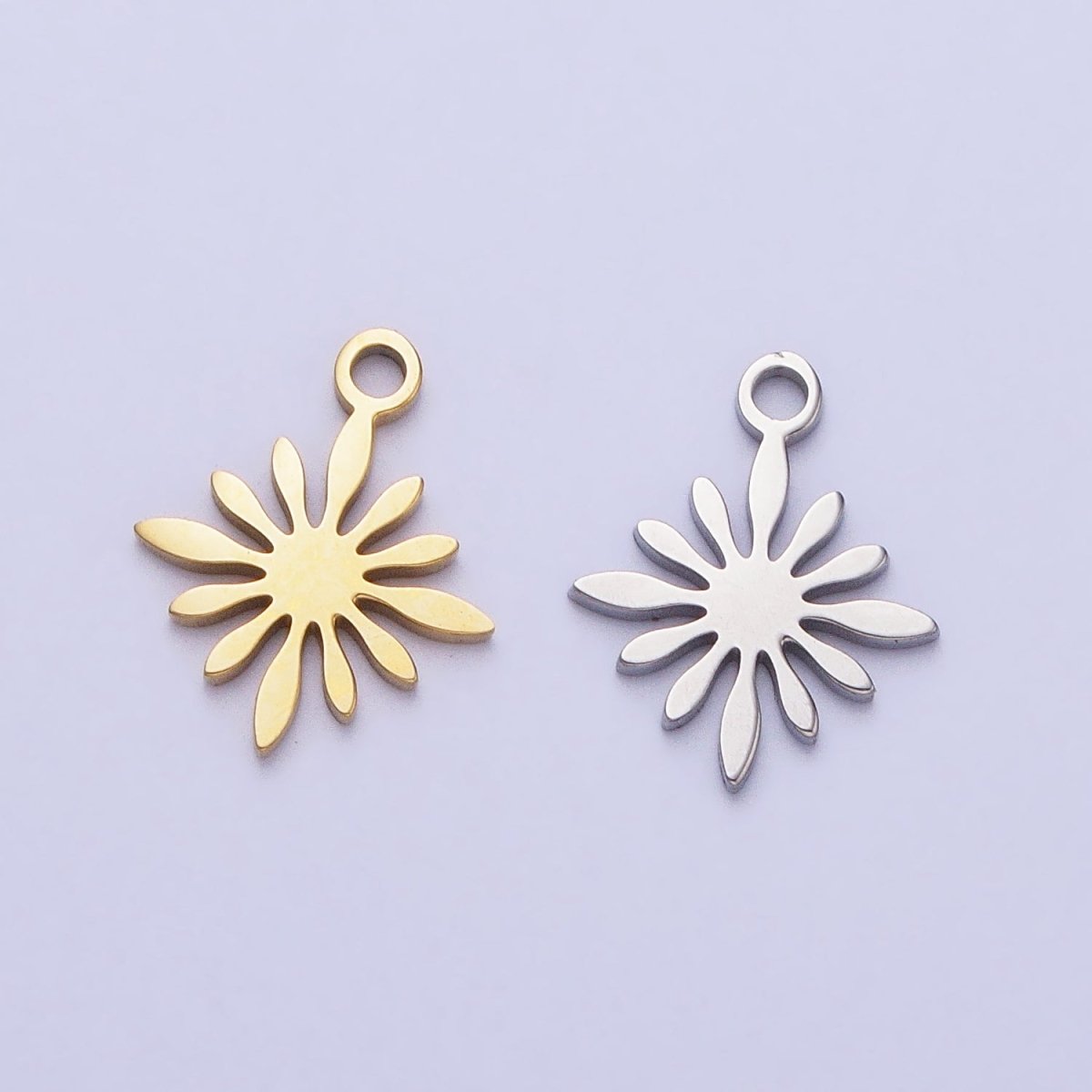 Stainless Steel Celestial Star Sun Flower Add-On Charm in Gold &amp; Silver | P-905