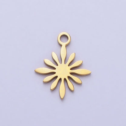 Stainless Steel Celestial Star Sun Flower Add-On Charm in Gold &amp; Silver | P-905