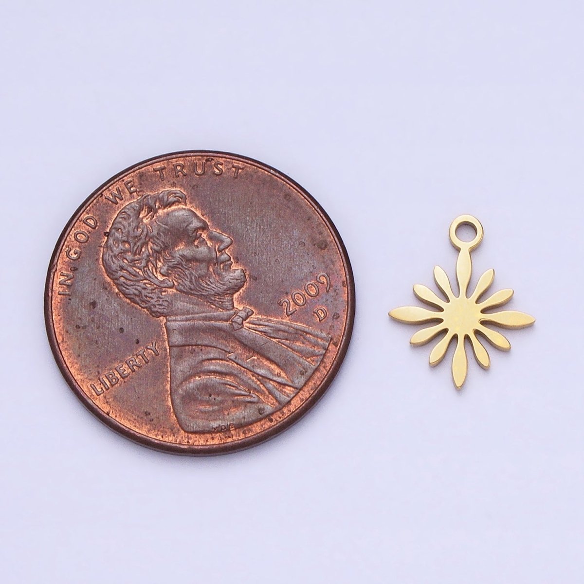 Stainless Steel Celestial Star Sun Flower Add-On Charm in Gold &amp; Silver | P-905