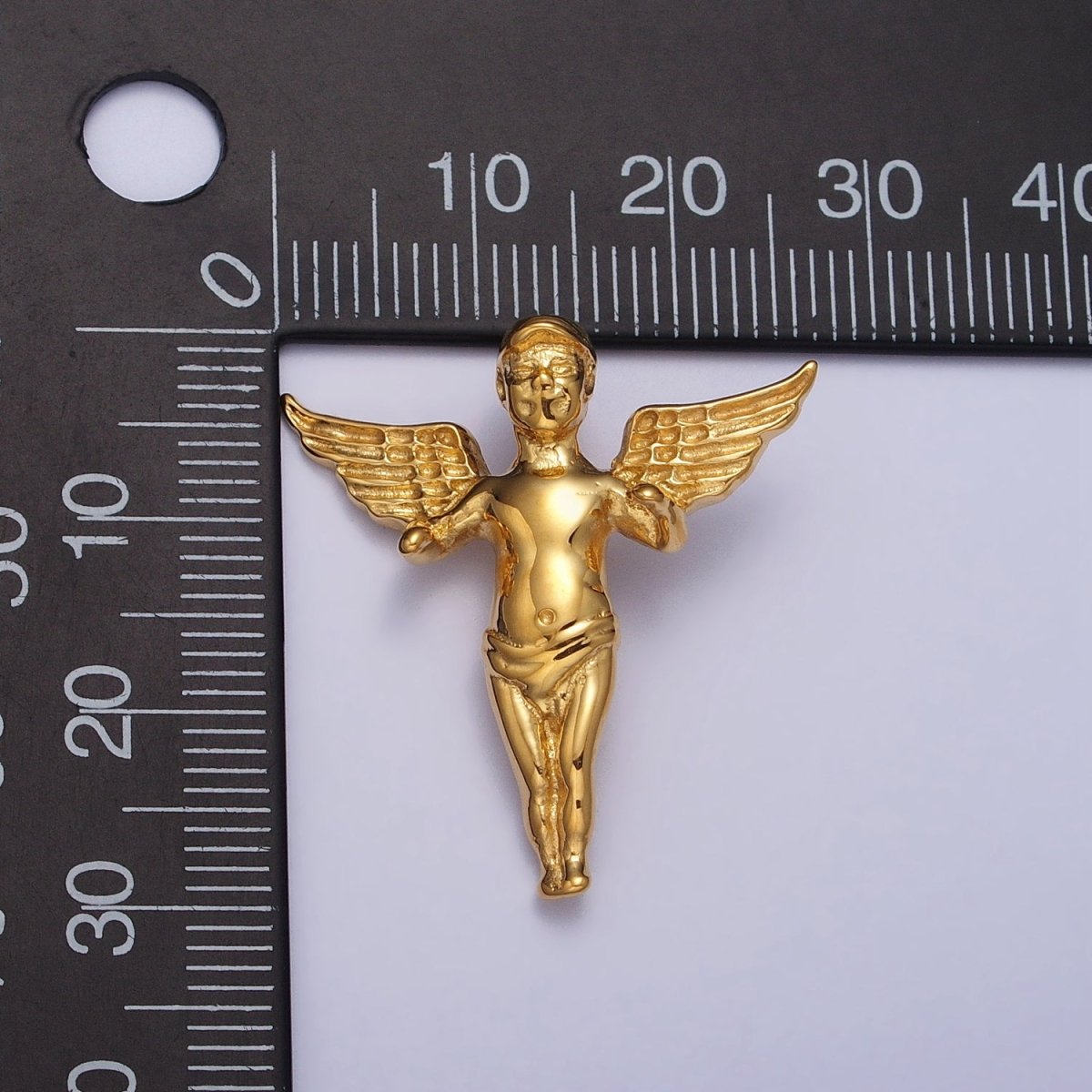 Stainless Steel Cherub Baby Angel Pendant in Gold &amp; Silver | P-1084