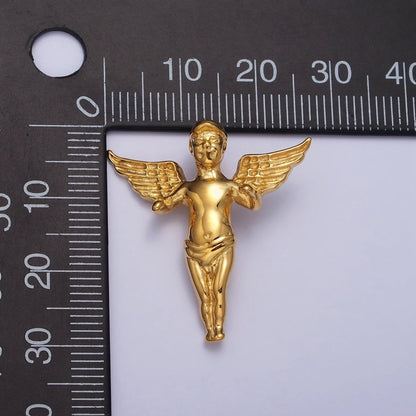 Stainless Steel Cherub Baby Angel Pendant in Gold &amp; Silver | P-1084