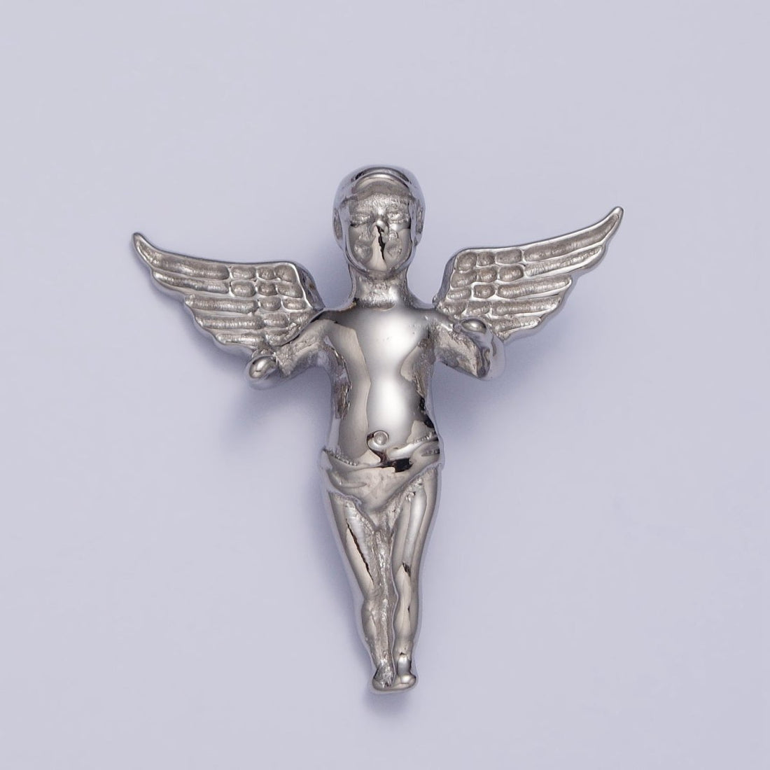 Stainless Steel Cherub Baby Angel Pendant in Gold &amp; Silver | P-1084