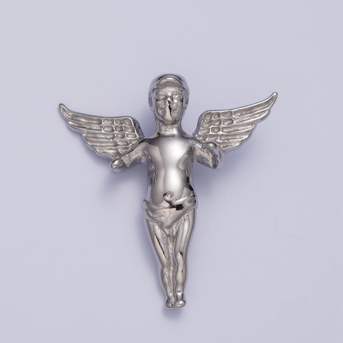 Stainless Steel Cherub Baby Angel Pendant in Gold &amp; Silver | P-1084