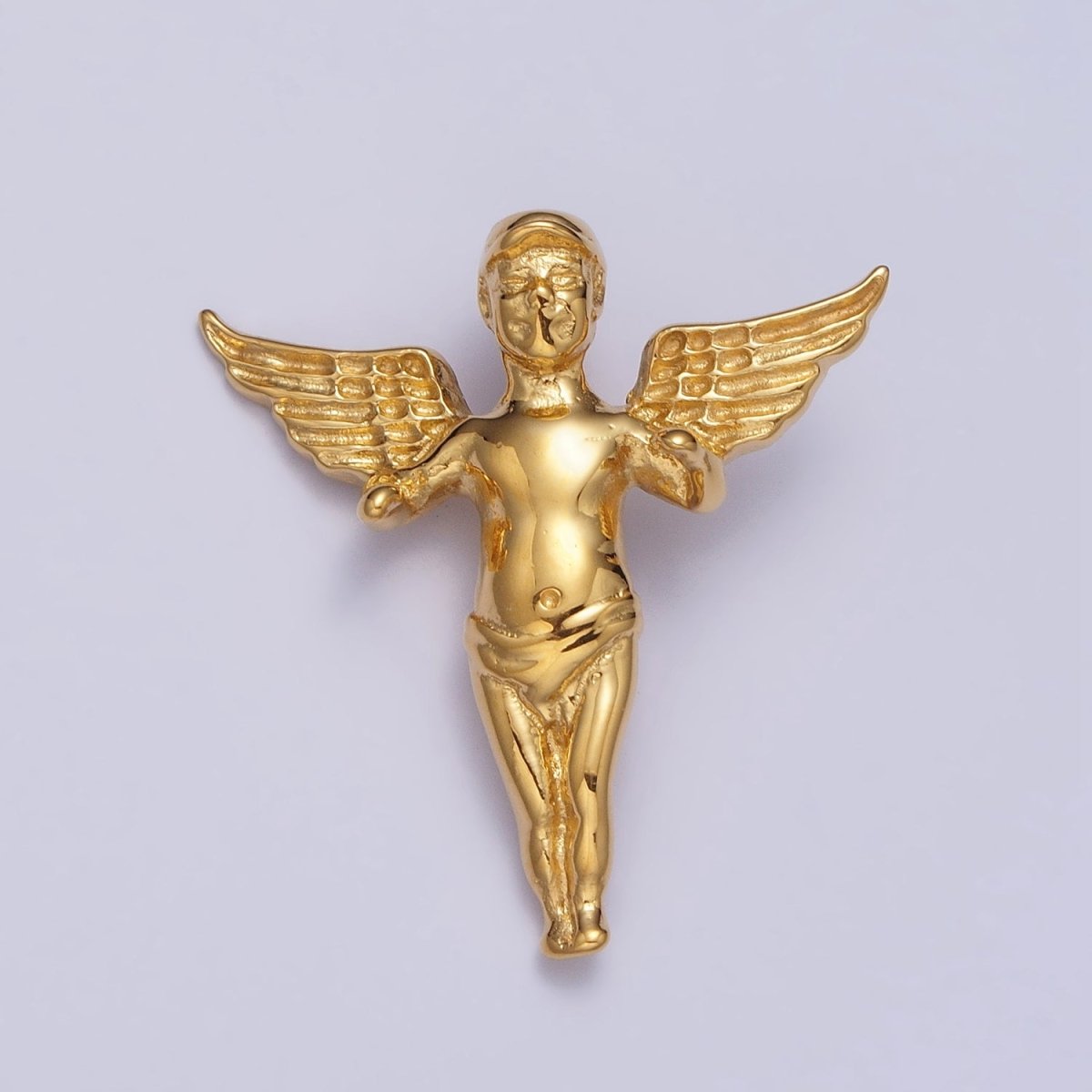 Stainless Steel Cherub Baby Angel Pendant in Gold &amp; Silver | P-1084