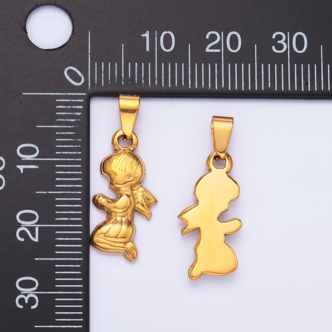 Stainless Steel Cherub Praying Angel Little Boy Pendant | P1550