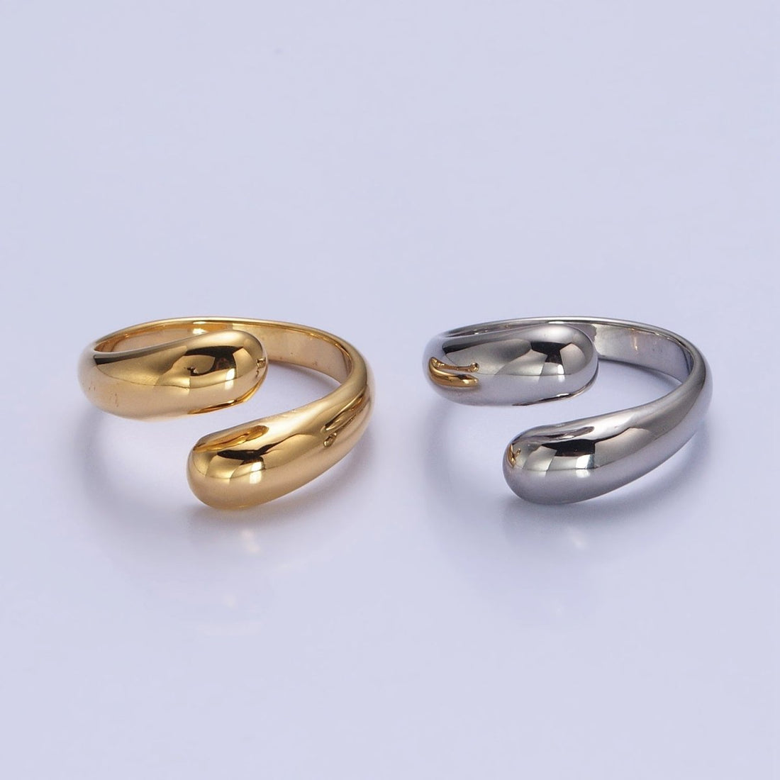 Stainless Steel Chubby Geometric Claw Open Band Ring in Gold &amp; Silver | O-1730~O-1732