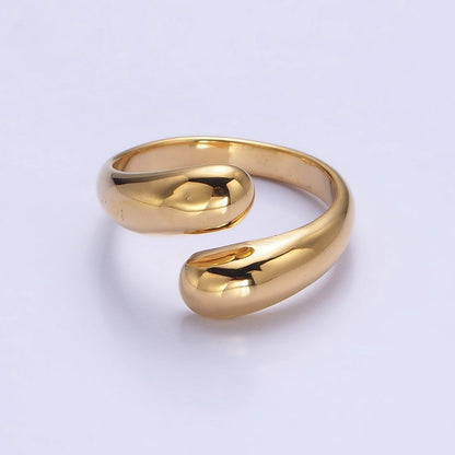 Stainless Steel Chubby Geometric Claw Open Band Ring in Gold &amp; Silver | O-1730~O-1732