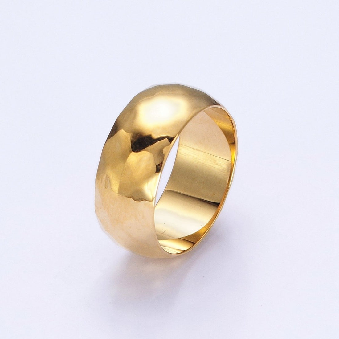 Stainless Steel Chunky Hammered Minimalist Band Ring in Gold &amp; Silver | O-1649~O-1656
