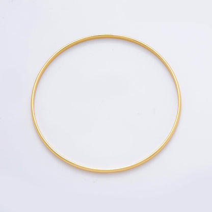 Gold Stainless Steel Dainty Minimalist Classic Circle Round Bangle Bracelet | WA-3470