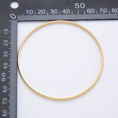 Gold Stainless Steel Dainty Minimalist Classic Circle Round Bangle Bracelet | WA-3470