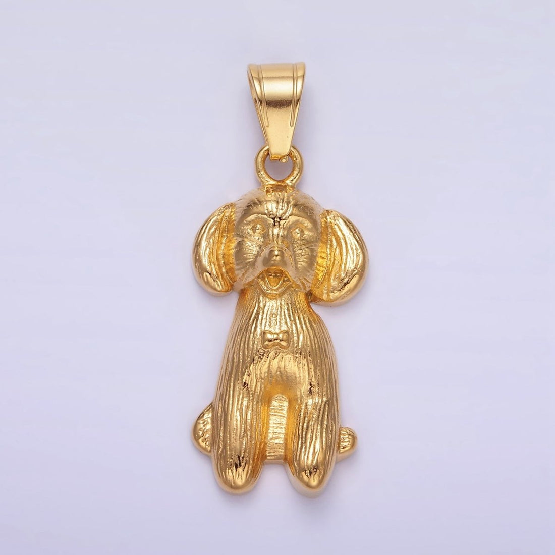 Stainless Steel 36.5mm Cocker Spaniel Pet Dog Minimalist in Gold &amp; Oxidized Silver | P1460