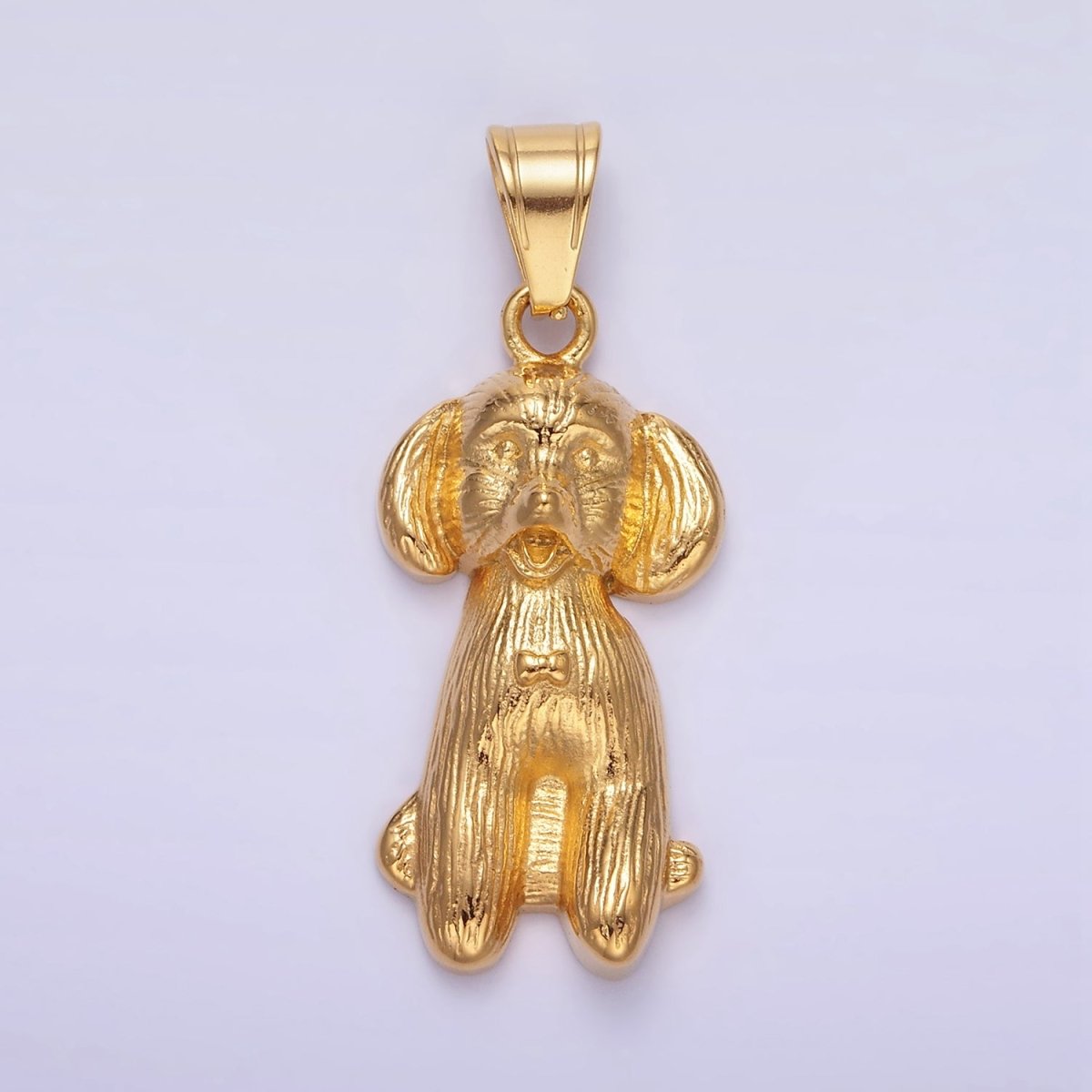 Stainless Steel 36.5mm Cocker Spaniel Pet Dog Minimalist in Gold &amp; Oxidized Silver | P1460
