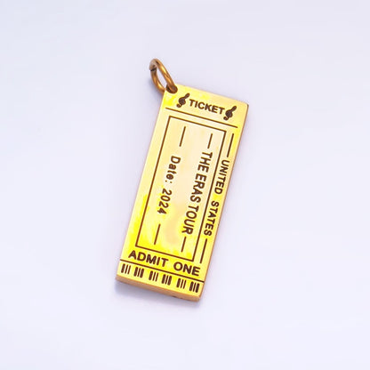 Stainless Steel Concert Ticket Era Show Charm Memorable 2024 2023 Charm | P1274