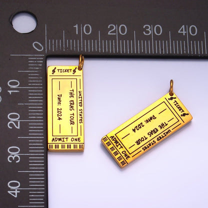 Stainless Steel Concert Ticket Era Show Charm Memorable 2024 2023 Charm | P1274