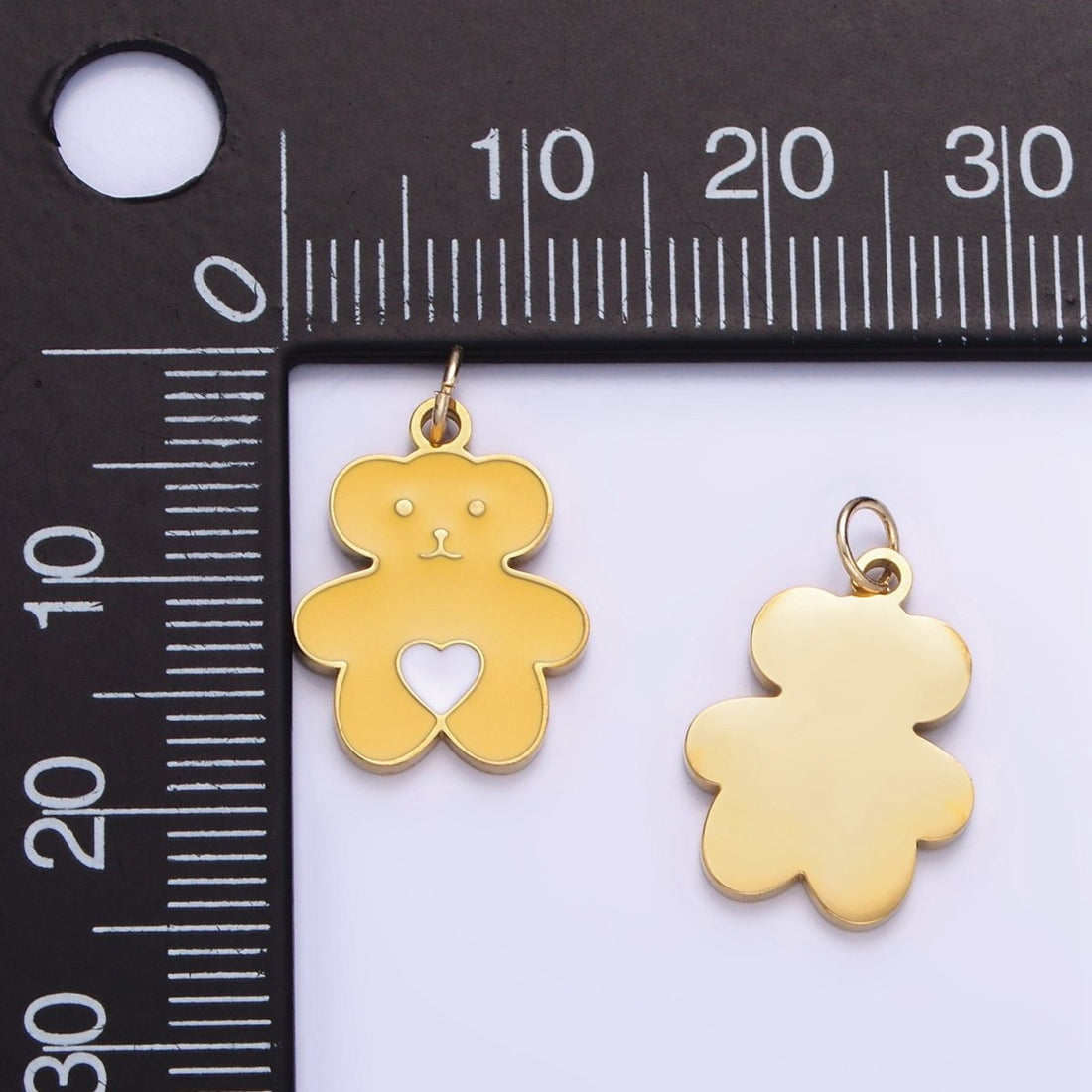 Stainless Steel Cute Yellow Bear Enamel Teddy Bear Pendant | P999