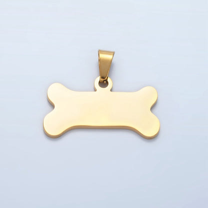 Stainless Steel Dog Bone Minimalist Pet Animal Pendant | P1480