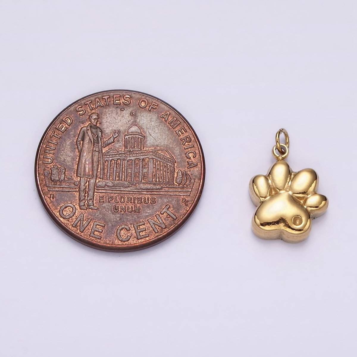 Stainless Steel Dot Pawprint Pet Animal Minimalist Charm in Gold &amp; Silver | P1309