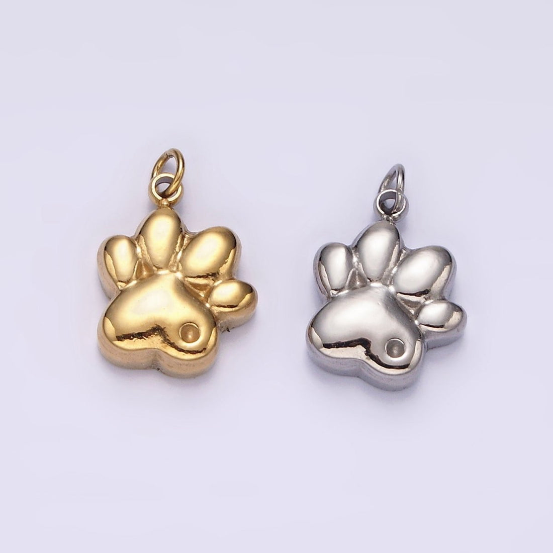 Stainless Steel Dot Pawprint Pet Animal Minimalist Charm in Gold &amp; Silver | P1309